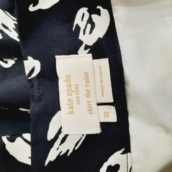 Kate Spade Navy and White Lillith silk skirt 10 - Picture 6 of 7